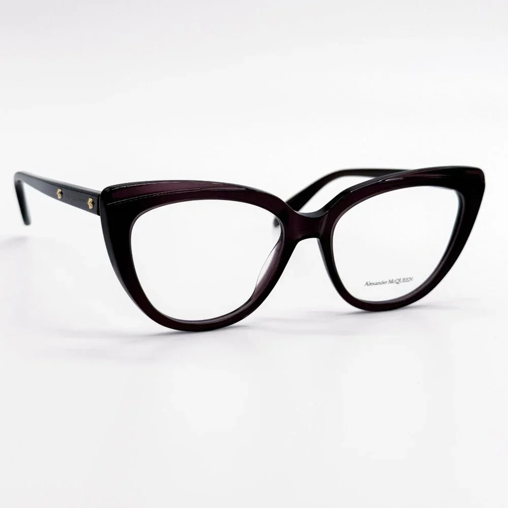 NEW ALEXANDER MCQUEEN EYEGLASSES AM0253O 003 CAT EYE VIOLET WOMEN EYEWEAR